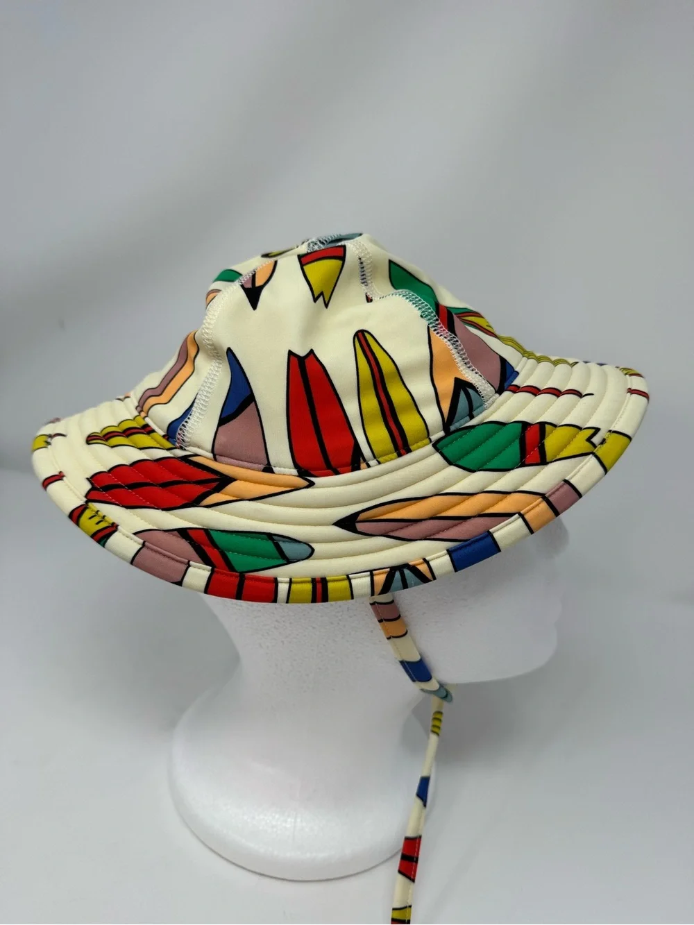 Hanna Andersson Surfs Up Toddler‎ Sun Hat Wide Brim Tie Strap XS